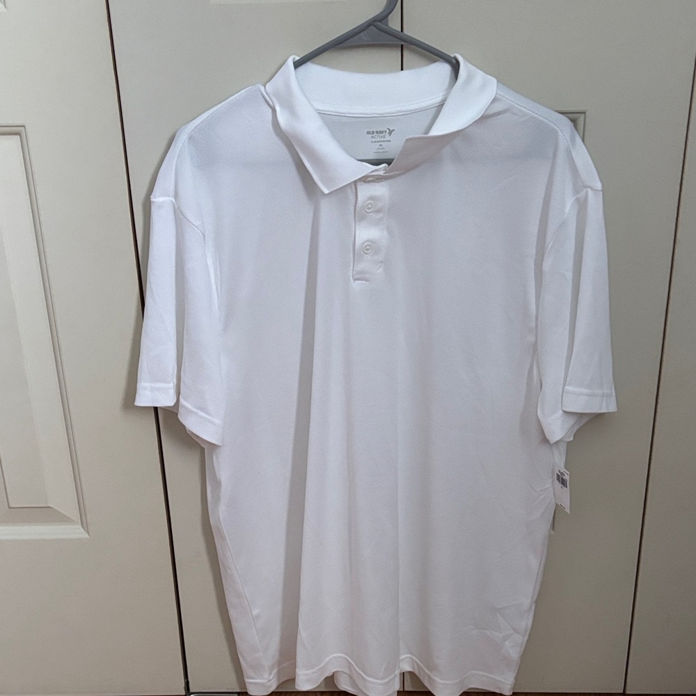 Old Navy Men's Crisp White Polo Shirt